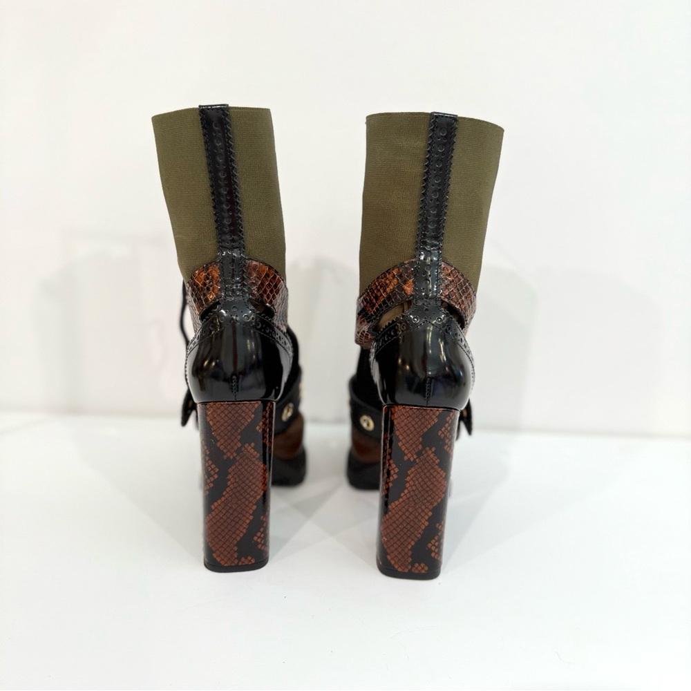 Burberry Multicolor Lace-Up Heeled Boots - Picture 6 of 16